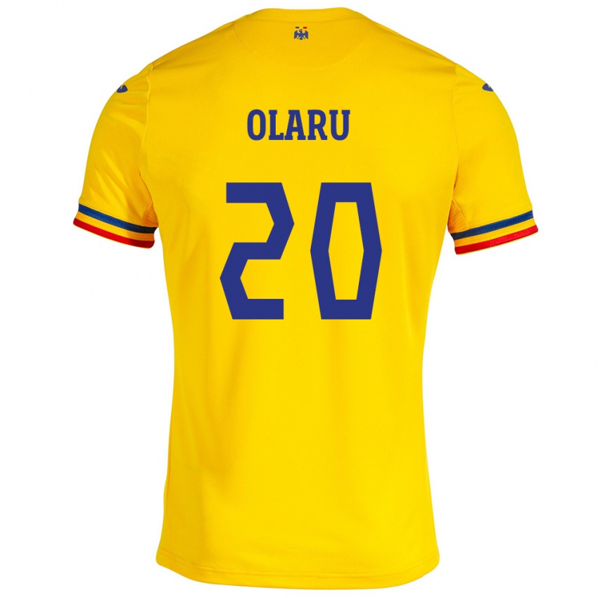 Herren Rumänische Darius Olaru #20 Gelb Heimtrikot Trikot 24-26 T-Shirt