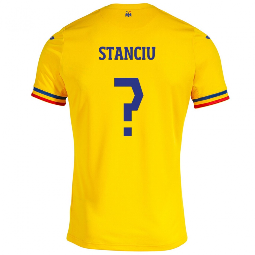 Herren Rumänische Raul Stanciu #0 Gelb Heimtrikot Trikot 24-26 T-Shirt