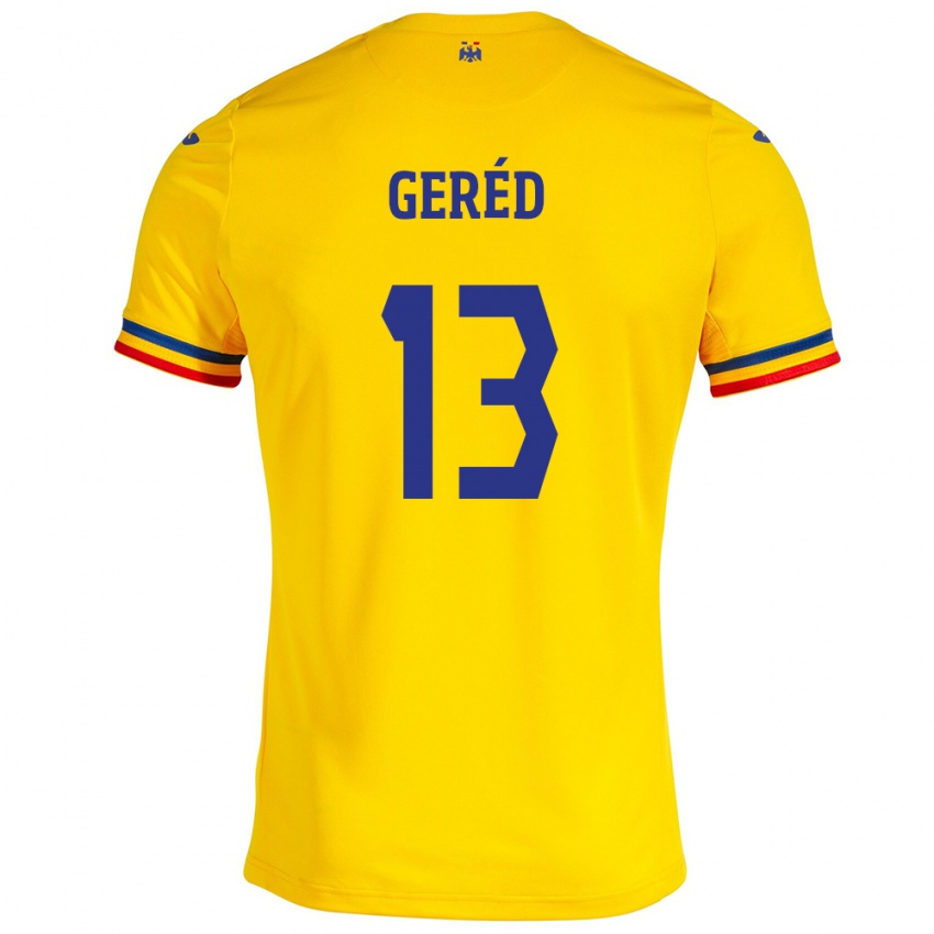 Herren Rumänische Erika Geréd #13 Gelb Heimtrikot Trikot 24-26 T-Shirt