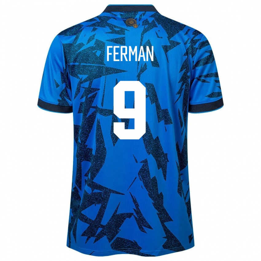 Herren El Salvador Javier Ferman #9 Blau Heimtrikot Trikot 24-26 T-Shirt