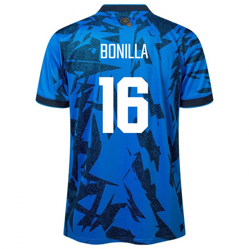 Herren El Salvador Elmer Bonilla #16 Blau Heimtrikot Trikot 24-26 T-Shirt