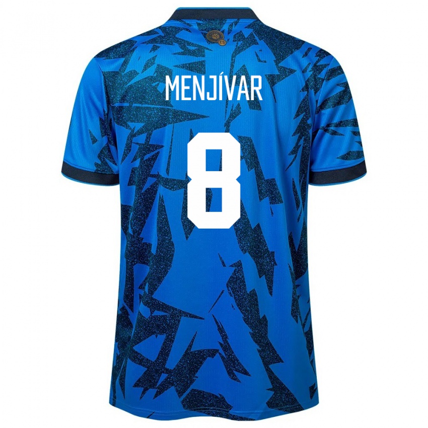 Herren El Salvador Wálter Menjívar #8 Blau Heimtrikot Trikot 24-26 T-Shirt