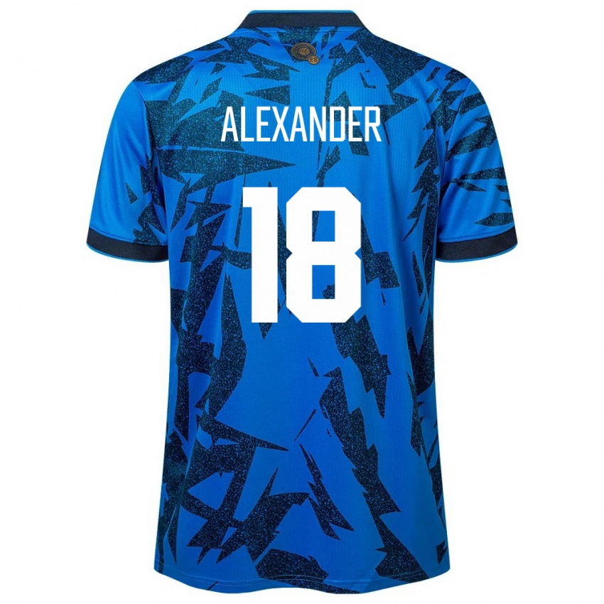 Herren El Salvador Alexander Aguilar #18 Blau Heimtrikot Trikot 24-26 T-Shirt