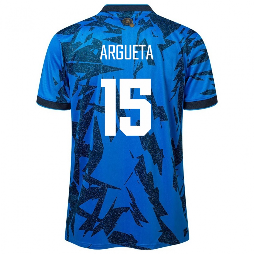 Herren El Salvador Germán Argueta #15 Blau Heimtrikot Trikot 24-26 T-Shirt