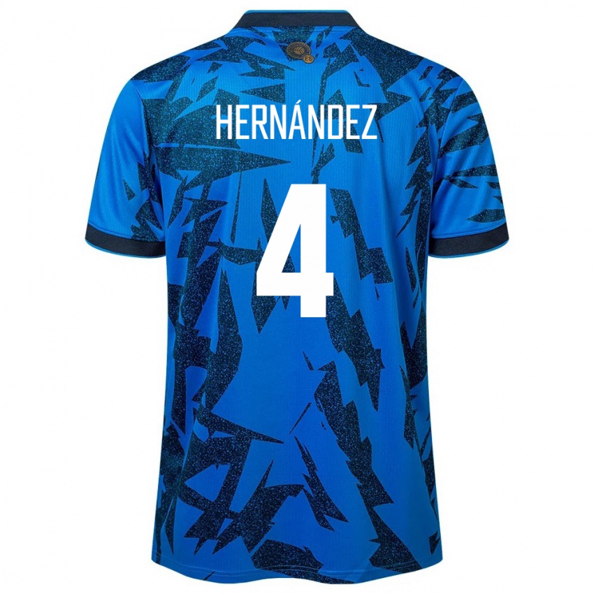 Herren El Salvador Elaily Hernández #4 Blau Heimtrikot Trikot 24-26 T-Shirt