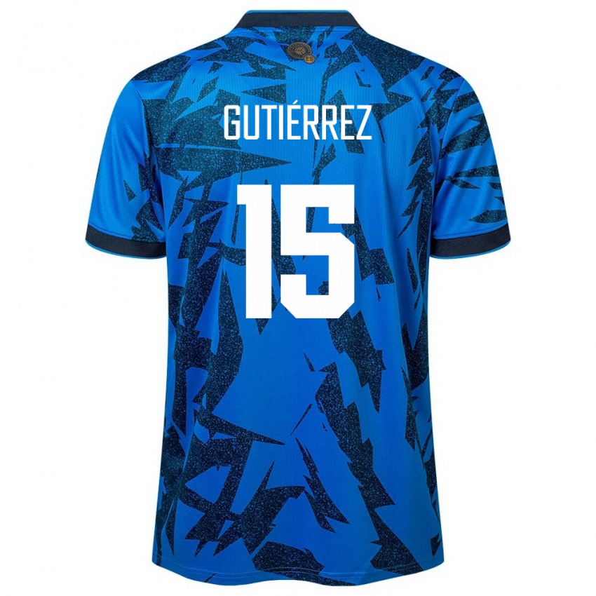 Herren El Salvador Danya Gutiérrez #15 Blau Heimtrikot Trikot 24-26 T-Shirt