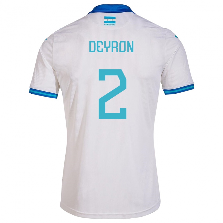 Herren Honduras Deyron Martínez #2 Weiß Heimtrikot Trikot 24-26 T-Shirt