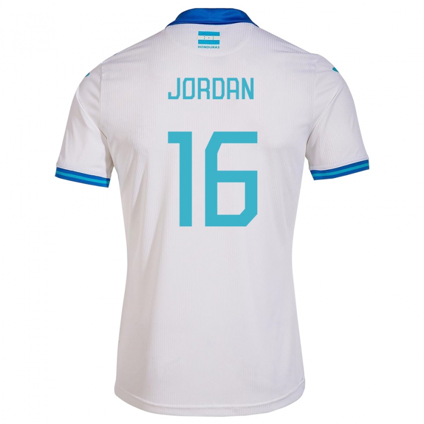 Herren Honduras Jordan García #16 Weiß Heimtrikot Trikot 24-26 T-Shirt