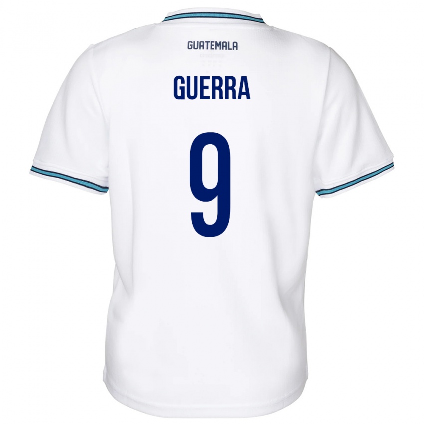 Herren Guatemala Oseas Guerra #9 Weiß Heimtrikot Trikot 24-26 T-Shirt