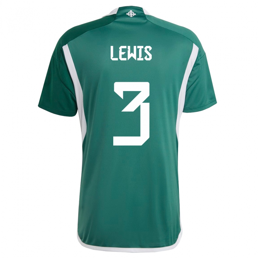 Herren Nordirland Jamal Lewis #3 Grün Heimtrikot Trikot 24-26 T-Shirt