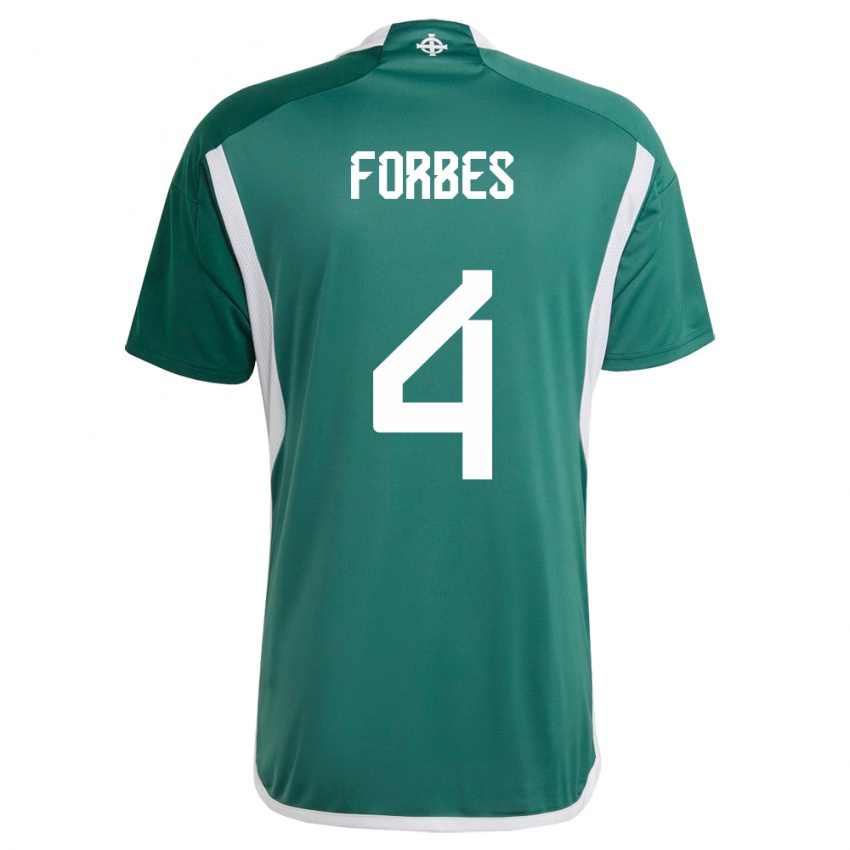 Herren Nordirland Michael Forbes #4 Grün Heimtrikot Trikot 24-26 T-Shirt