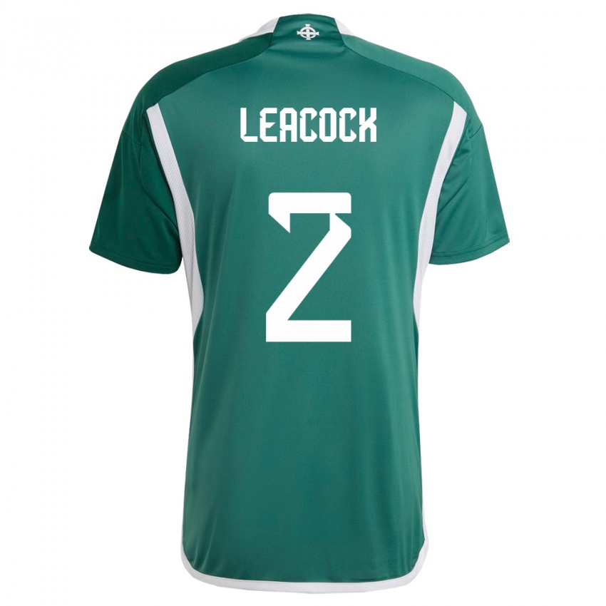 Herren Nordirland Callum Leacock #2 Grün Heimtrikot Trikot 24-26 T-Shirt