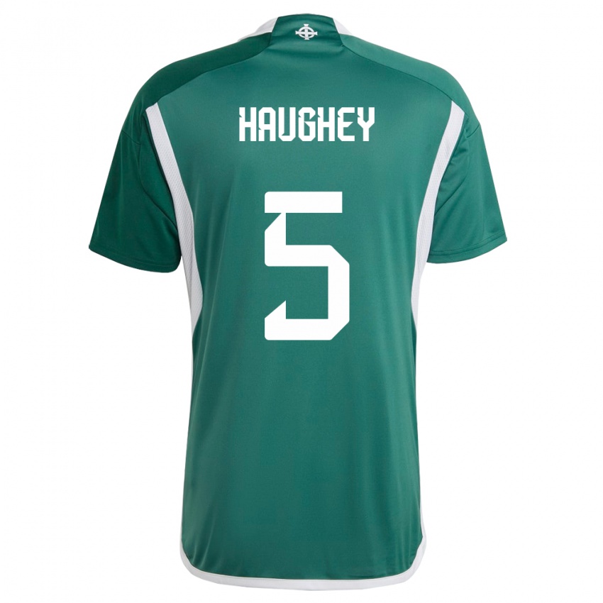 Herren Nordirland Conor Haughey #5 Grün Heimtrikot Trikot 24-26 T-Shirt