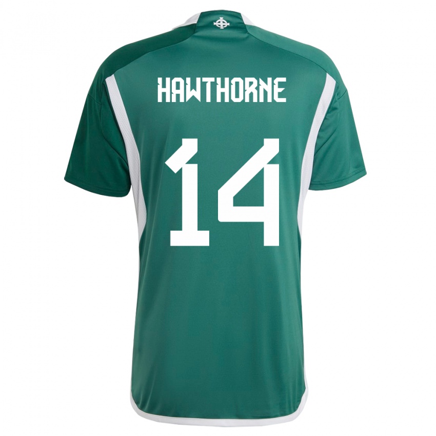 Herren Nordirland Keevan Hawthorne #14 Grün Heimtrikot Trikot 24-26 T-Shirt