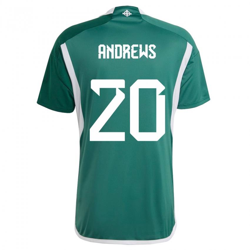 Herren Nordirland Joely Andrews #20 Grün Heimtrikot Trikot 24-26 T-Shirt