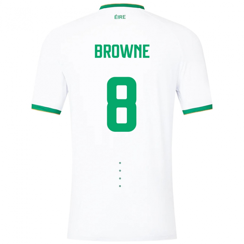 Herren Irische Alan Browne #8 Weiß Auswärtstrikot Trikot 24-26 T-Shirt