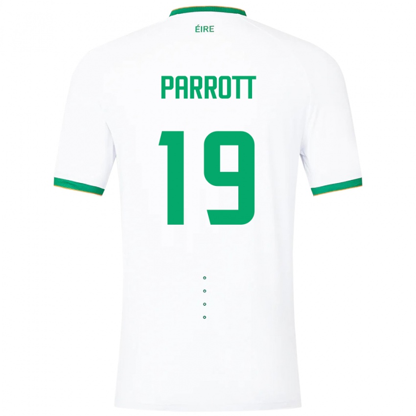 Herren Irische Troy Parrott #19 Weiß Auswärtstrikot Trikot 24-26 T-Shirt