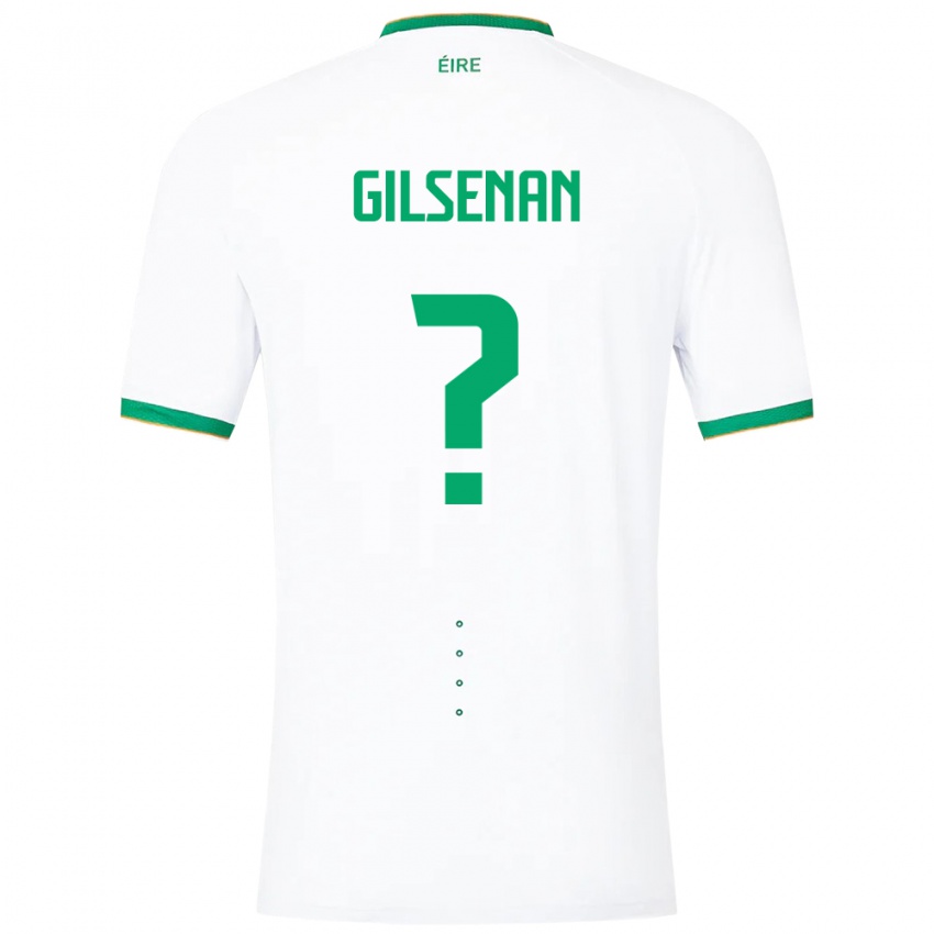 Herren Irische Zak Gilsenan #0 Weiß Auswärtstrikot Trikot 24-26 T-Shirt