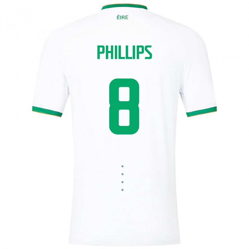 Herren Irische Killian Phillips #8 Weiß Auswärtstrikot Trikot 24-26 T-Shirt
