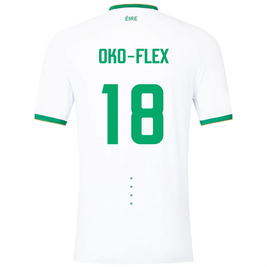 Herren Irische Armstrong Oko-Flex #18 Weiß Auswärtstrikot Trikot 24-26 T-Shirt