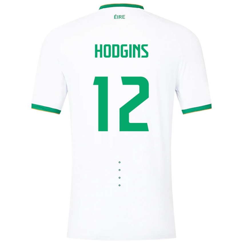 Herren Irische Gavin Hodgins #12 Weiß Auswärtstrikot Trikot 24-26 T-Shirt