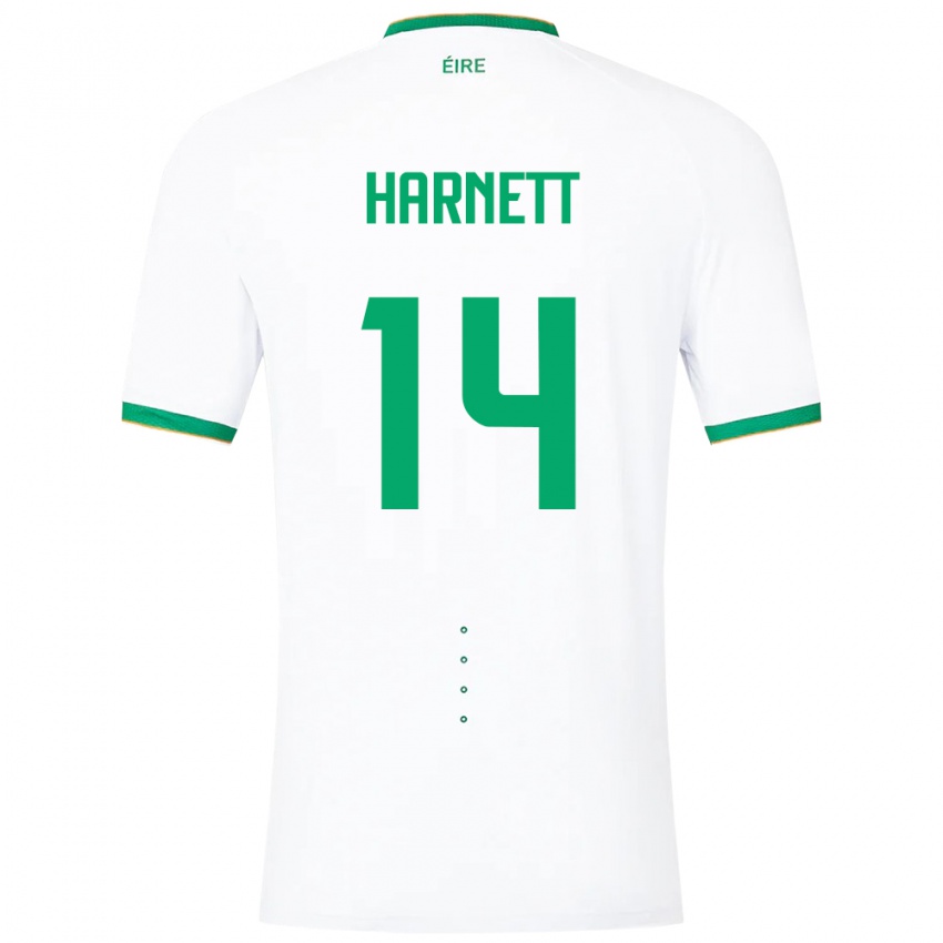 Herren Irische Kaylem Harnett #14 Weiß Auswärtstrikot Trikot 24-26 T-Shirt