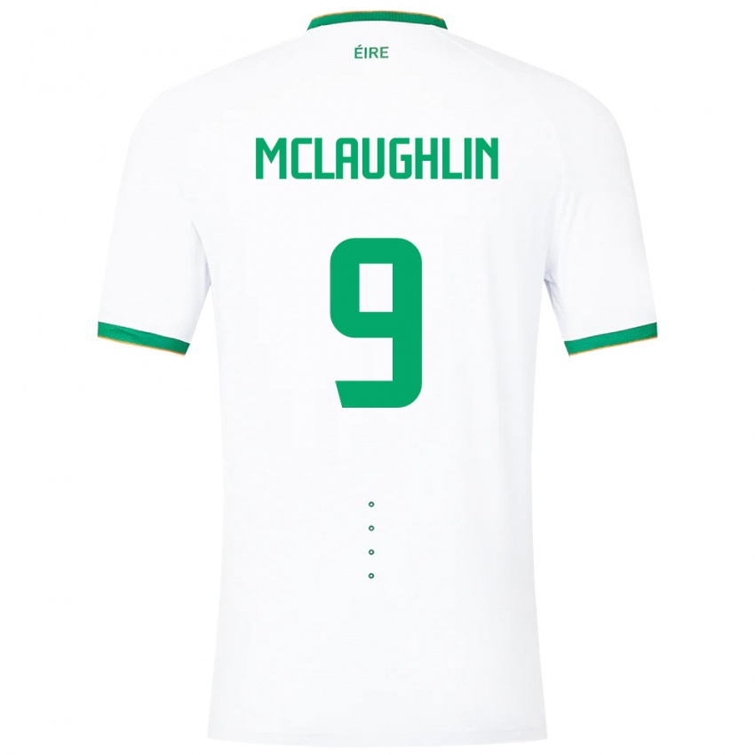 Herren Irische Erin Mclaughlin #9 Weiß Auswärtstrikot Trikot 24-26 T-Shirt