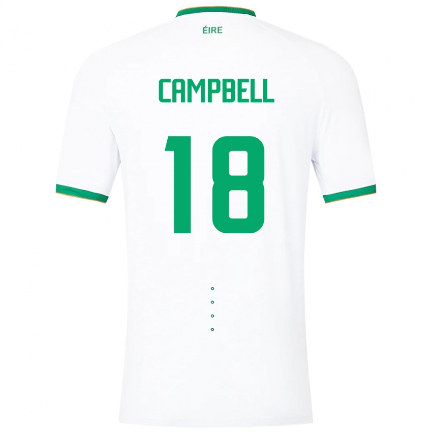 Herren Irische Megan Campbell #18 Weiß Auswärtstrikot Trikot 24-26 T-Shirt