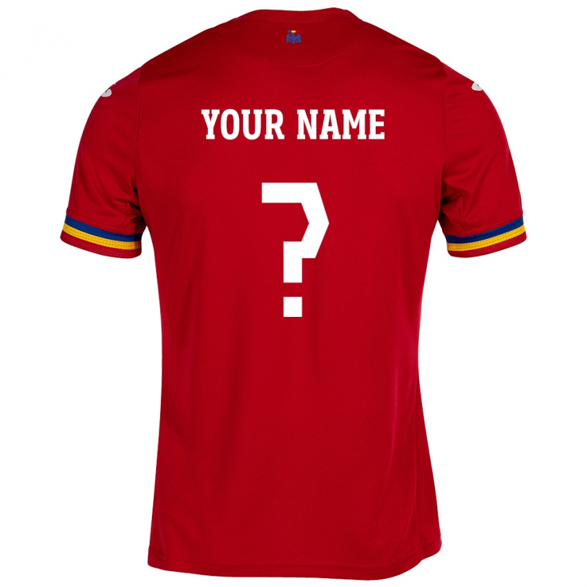 Herren Rumänische Ihren Namen #0 Rot Auswärtstrikot Trikot 24-26 T-Shirt