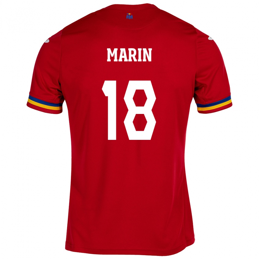 Herren Rumänische Răzvan Marin #18 Rot Auswärtstrikot Trikot 24-26 T-Shirt