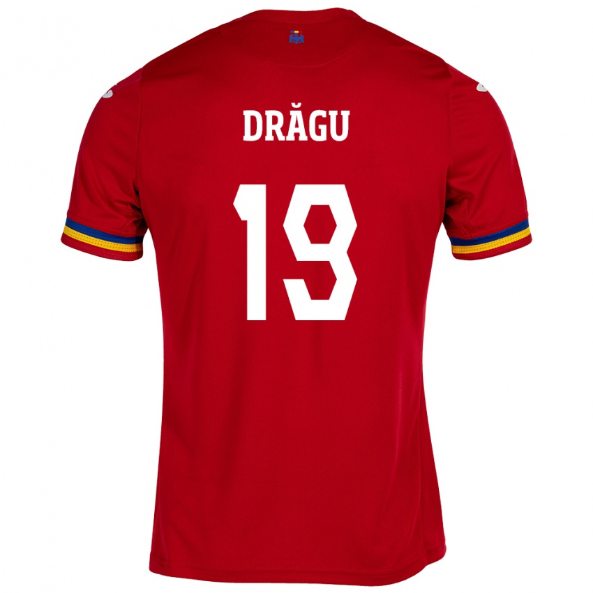 Herren Rumänische Denis Drăguş #19 Rot Auswärtstrikot Trikot 24-26 T-Shirt