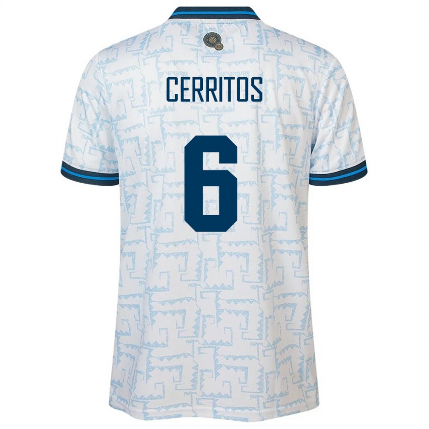 Herren El Salvador Mauricio Cerritos #6 Weiß Auswärtstrikot Trikot 24-26 T-Shirt