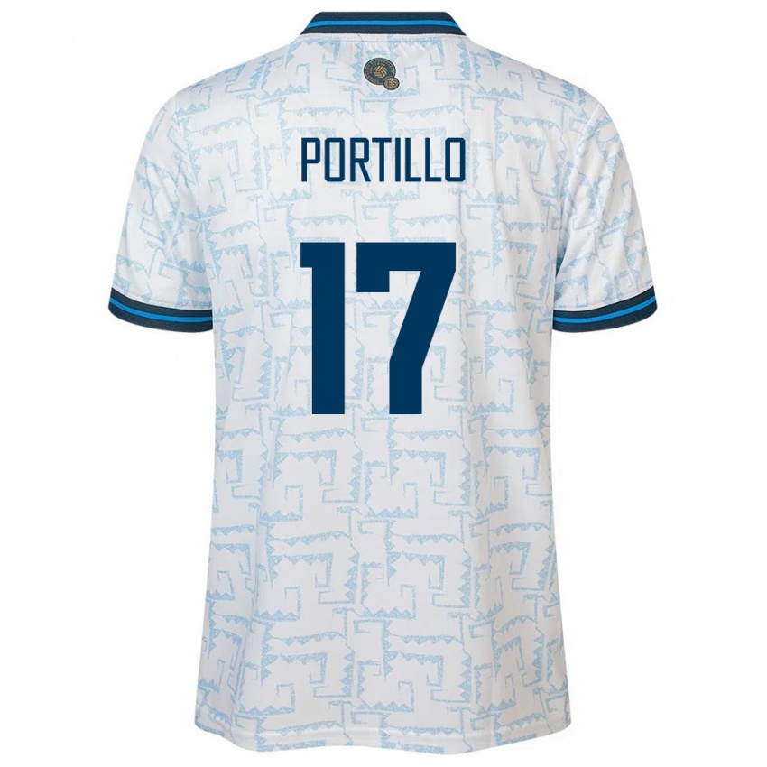 Herren El Salvador Anderson Portillo #17 Weiß Auswärtstrikot Trikot 24-26 T-Shirt