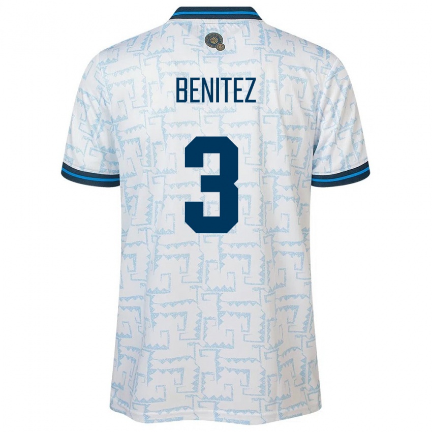 Herren El Salvador Carolina Benitez #3 Weiß Auswärtstrikot Trikot 24-26 T-Shirt