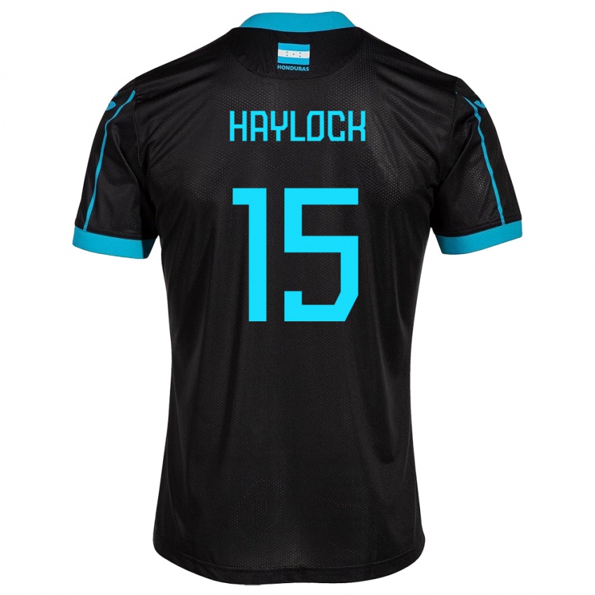 Herren Honduras Kendra Haylock #15 Schwarz Auswärtstrikot Trikot 24-26 T-Shirt