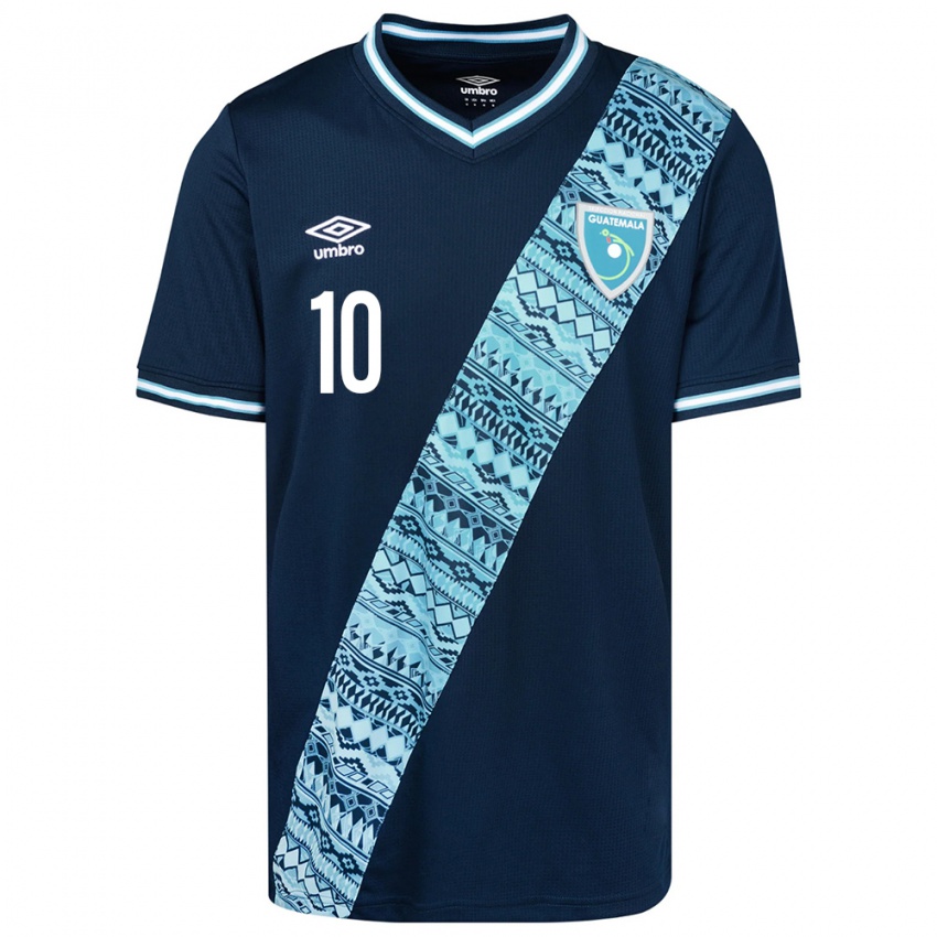 Herren Guatemala Andrea Álvarez #10 Blau Auswärtstrikot Trikot 24-26 T-Shirt