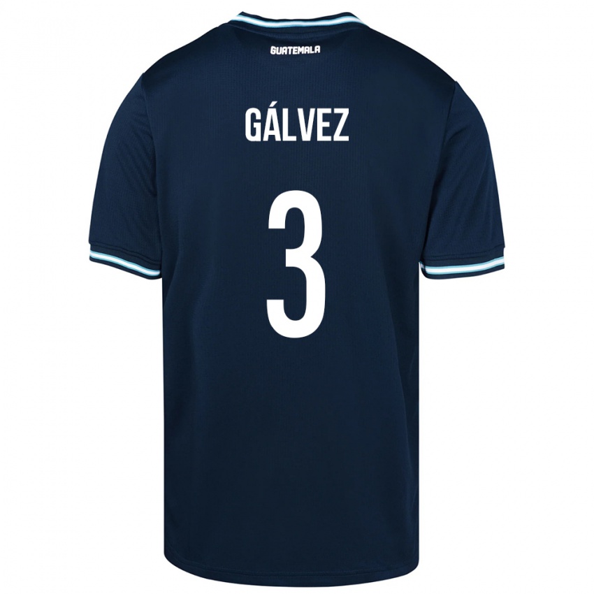 Herren Guatemala Fredy Gálvez #3 Blau Auswärtstrikot Trikot 24-26 T-Shirt