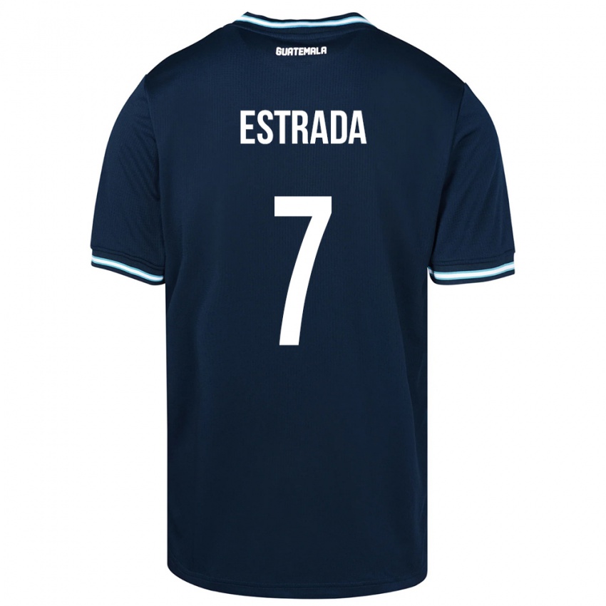 Herren Guatemala Javier Estrada #7 Blau Auswärtstrikot Trikot 24-26 T-Shirt