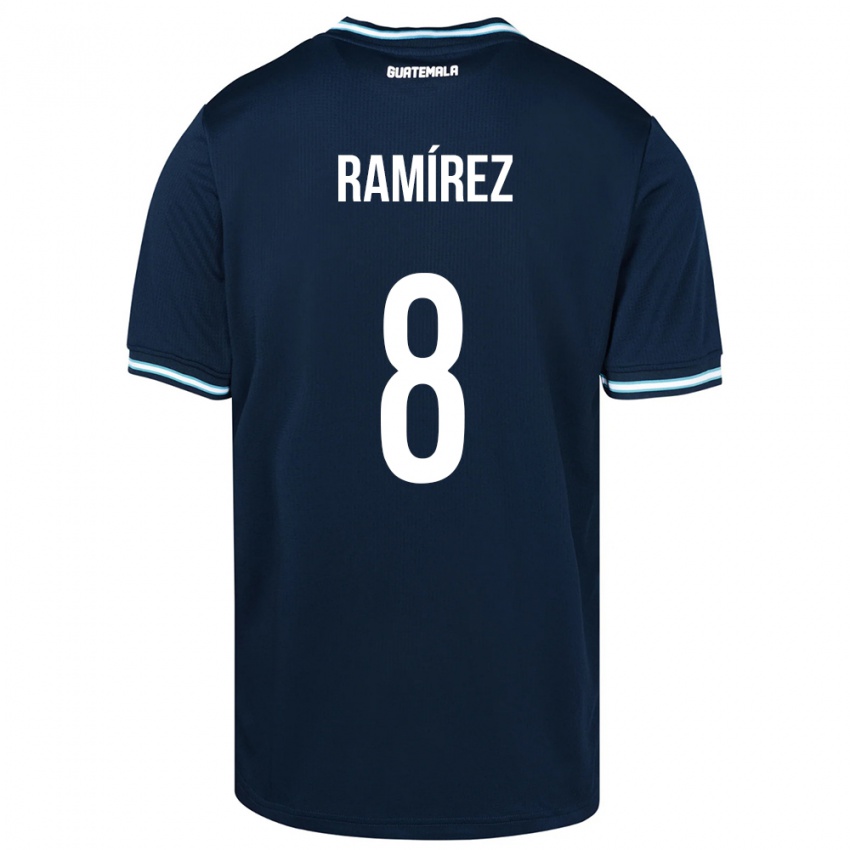 Herren Guatemala Dennis Ramírez #8 Blau Auswärtstrikot Trikot 24-26 T-Shirt