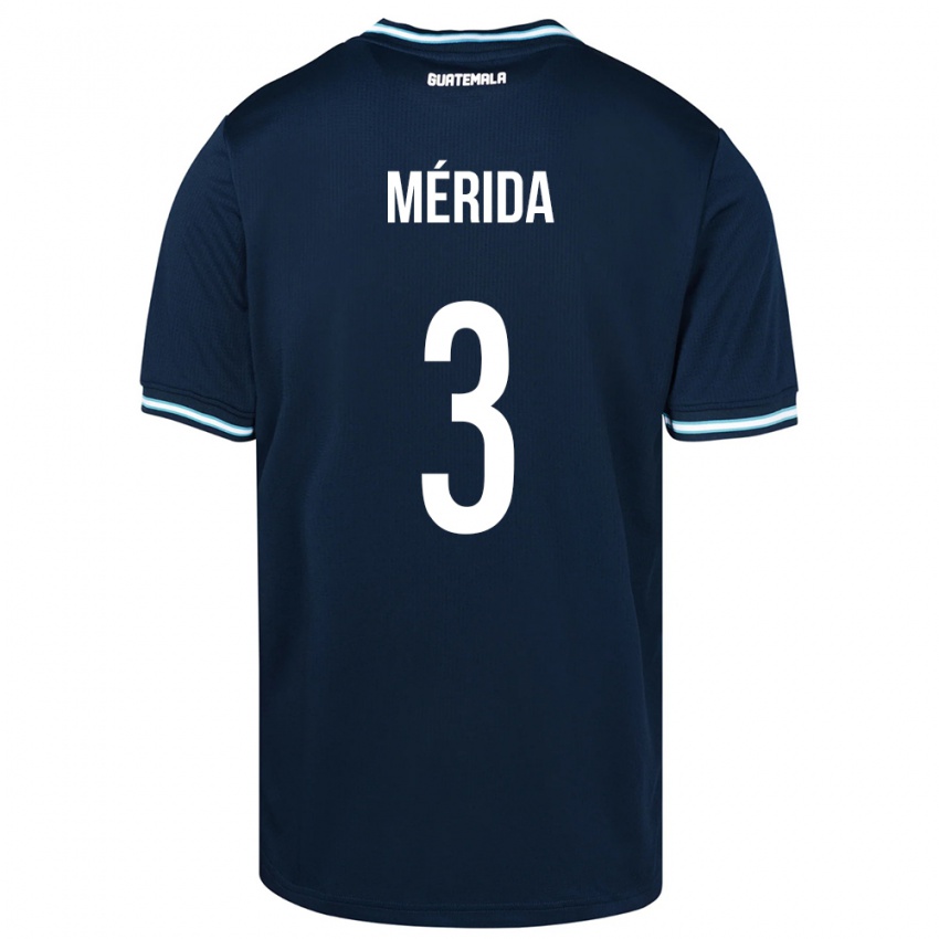 Herren Guatemala Daniel Mérida #3 Blau Auswärtstrikot Trikot 24-26 T-Shirt