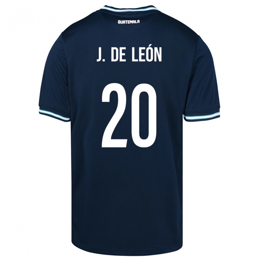 Herren Guatemala Jorge De León #20 Blau Auswärtstrikot Trikot 24-26 T-Shirt