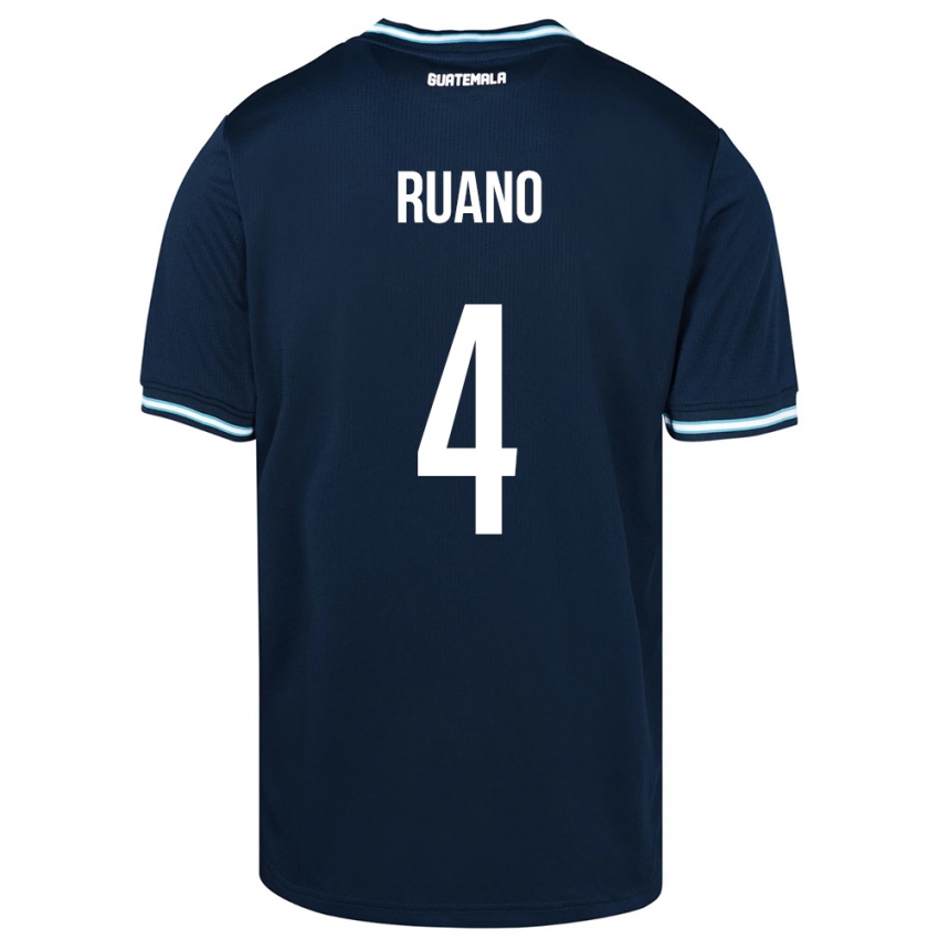 Herren Guatemala Michelle Ruano #4 Blau Auswärtstrikot Trikot 24-26 T-Shirt