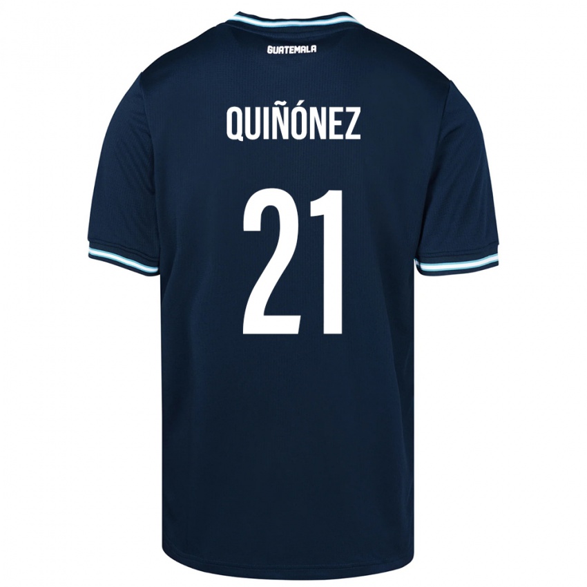Herren Guatemala Andrea Quiñónez #21 Blau Auswärtstrikot Trikot 24-26 T-Shirt