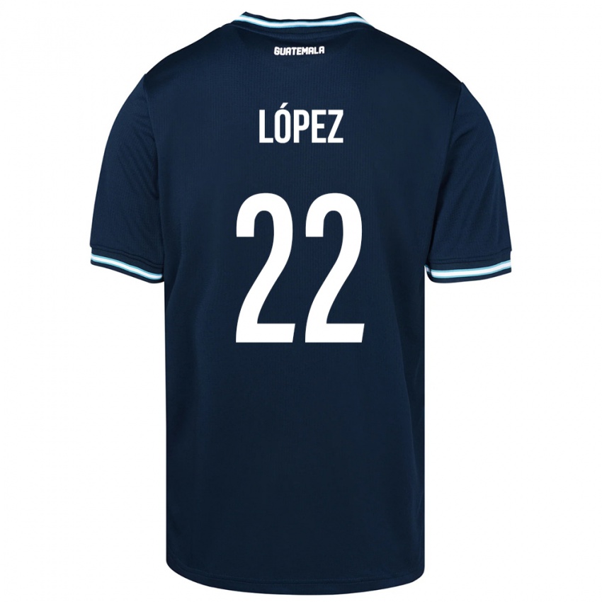 Herren Guatemala Whitney López #22 Blau Auswärtstrikot Trikot 24-26 T-Shirt