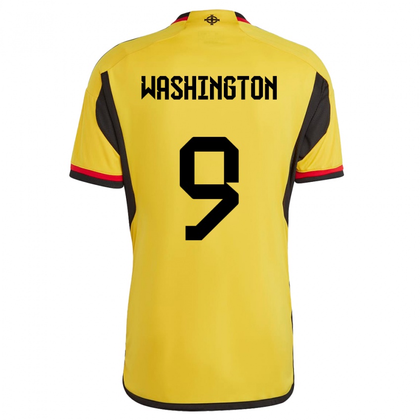 Herren Nordirland Conor Washington #9 Weiß Auswärtstrikot Trikot 24-26 T-Shirt