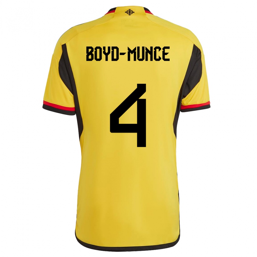 Herren Nordirland Caolan Boyd-Munce #4 Weiß Auswärtstrikot Trikot 24-26 T-Shirt