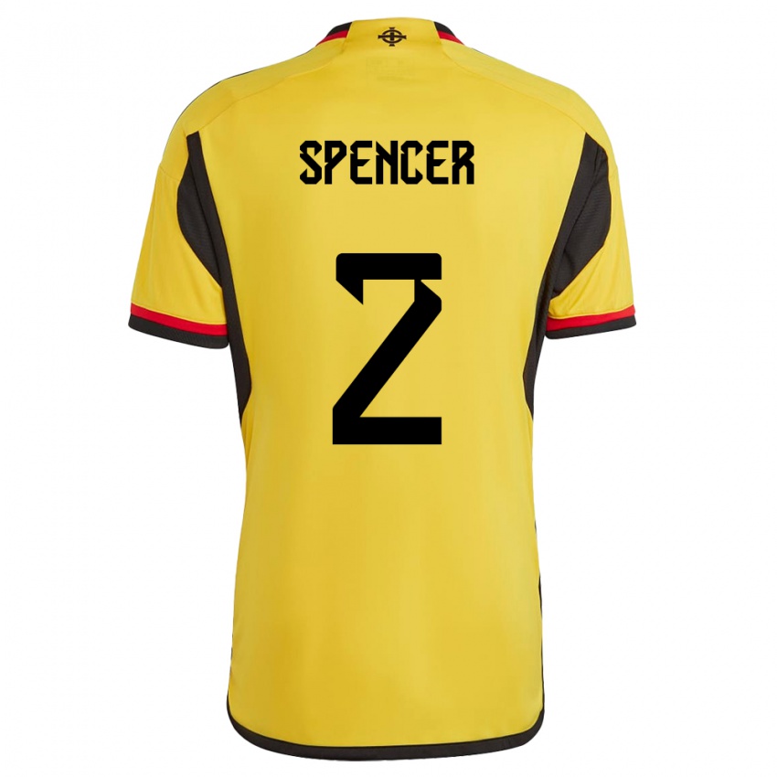 Herren Nordirland Brodie Spencer #2 Weiß Auswärtstrikot Trikot 24-26 T-Shirt