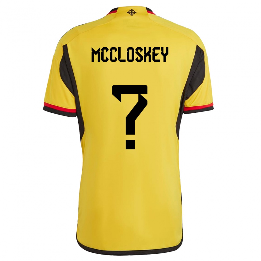 Herren Nordirland Darragh Mccloskey #0 Weiß Auswärtstrikot Trikot 24-26 T-Shirt