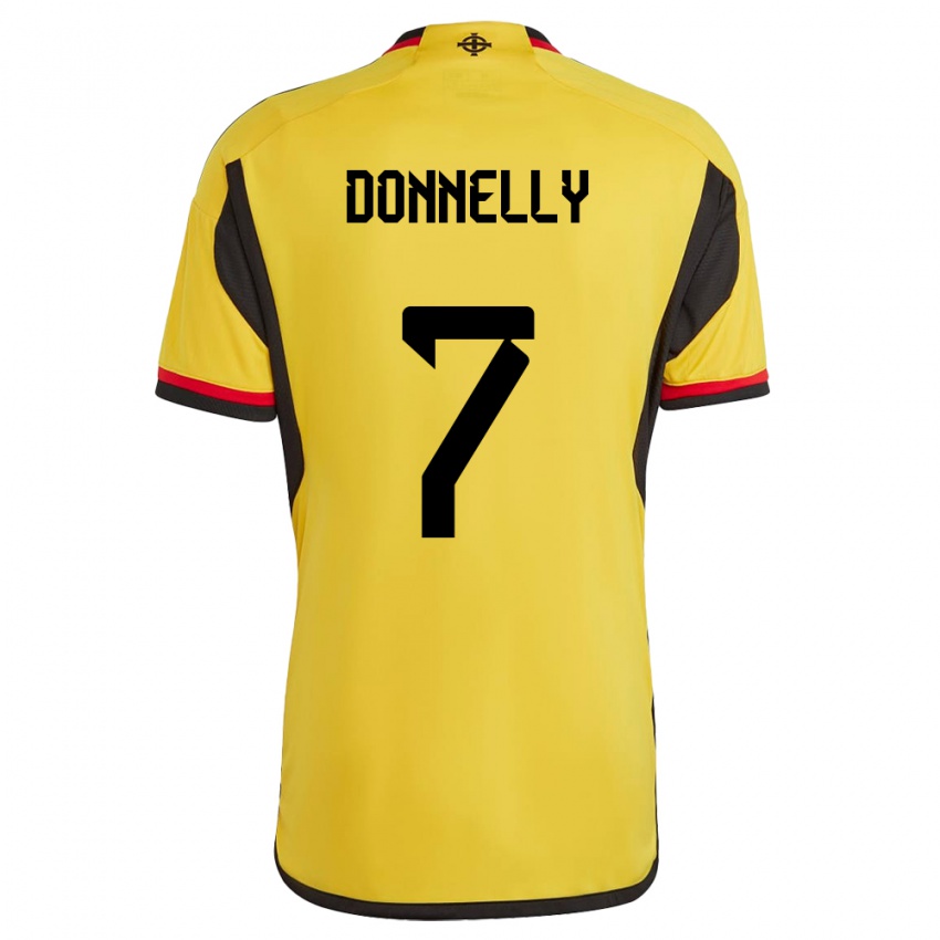 Herren Nordirland Caolan Donnelly #7 Weiß Auswärtstrikot Trikot 24-26 T-Shirt