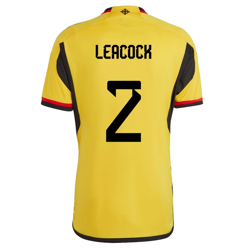 Herren Nordirland Callum Leacock #2 Weiß Auswärtstrikot Trikot 24-26 T-Shirt